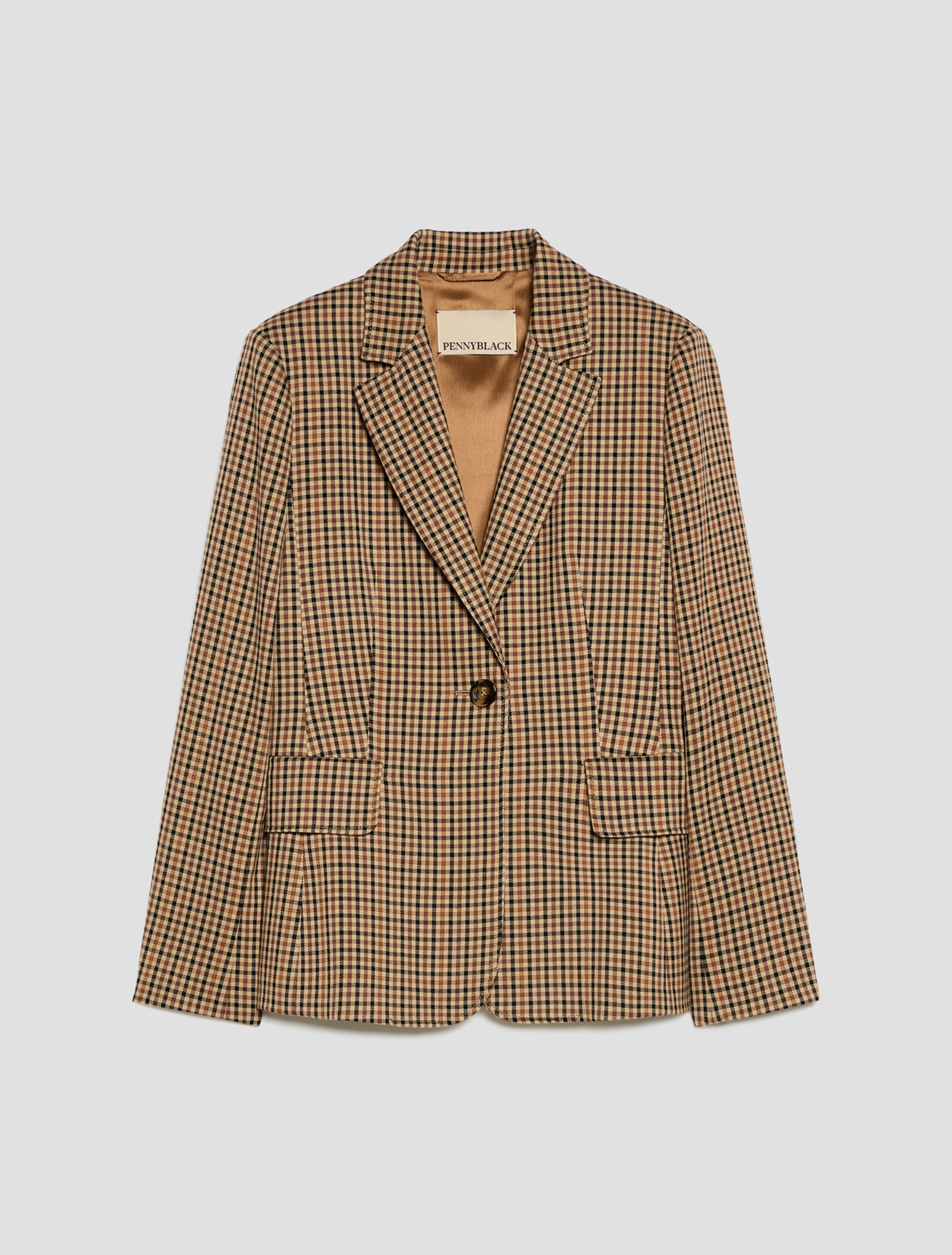 Single-breasted one-button blazer - CAMEL - Pennyblack - 2