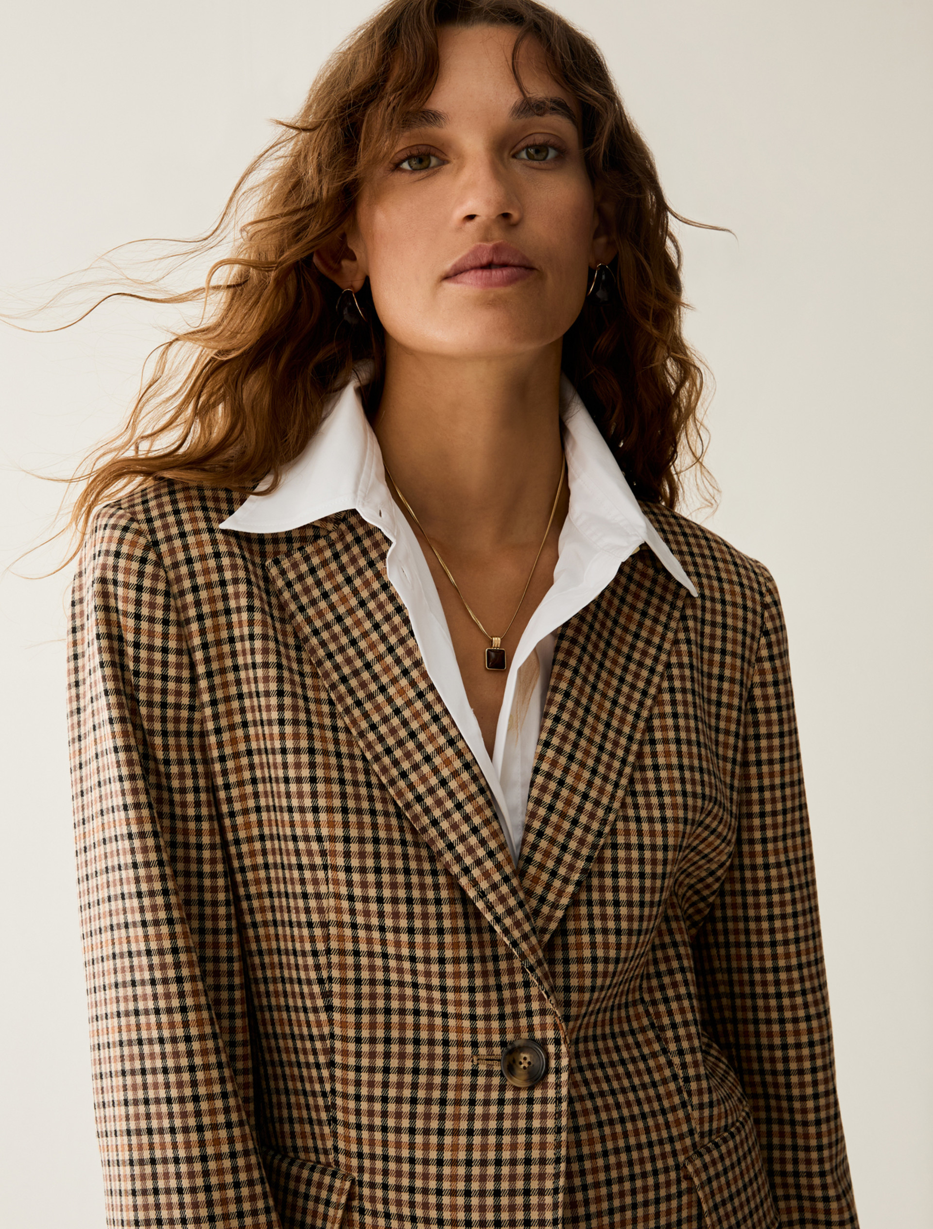 Single-breasted one-button blazer - CAMEL - Pennyblack - 4