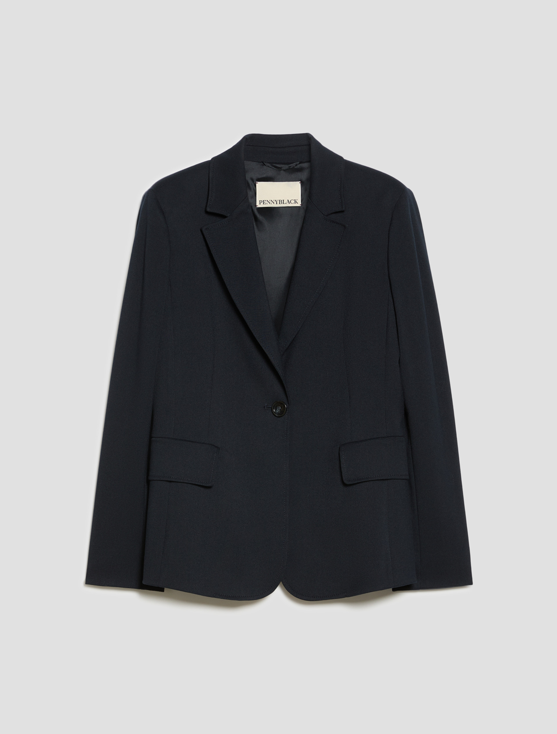 Single-breasted one-button blazer - NAVY - Pennyblack - 2