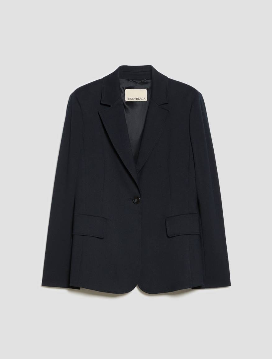 Single-breasted one-button blazer - NAVY - Pennyblack - 2