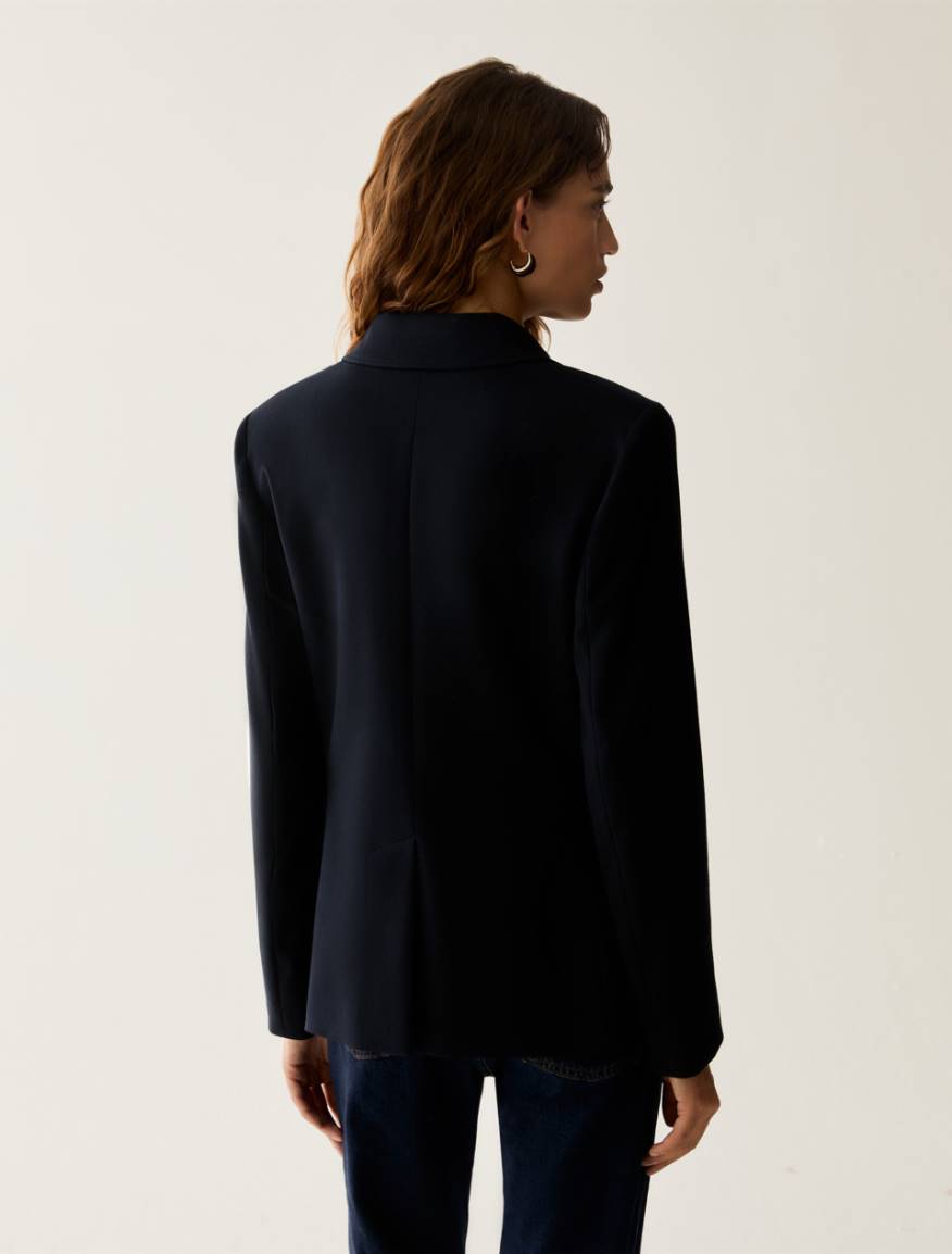 Single-breasted one-button blazer - NAVY - Pennyblack - 3