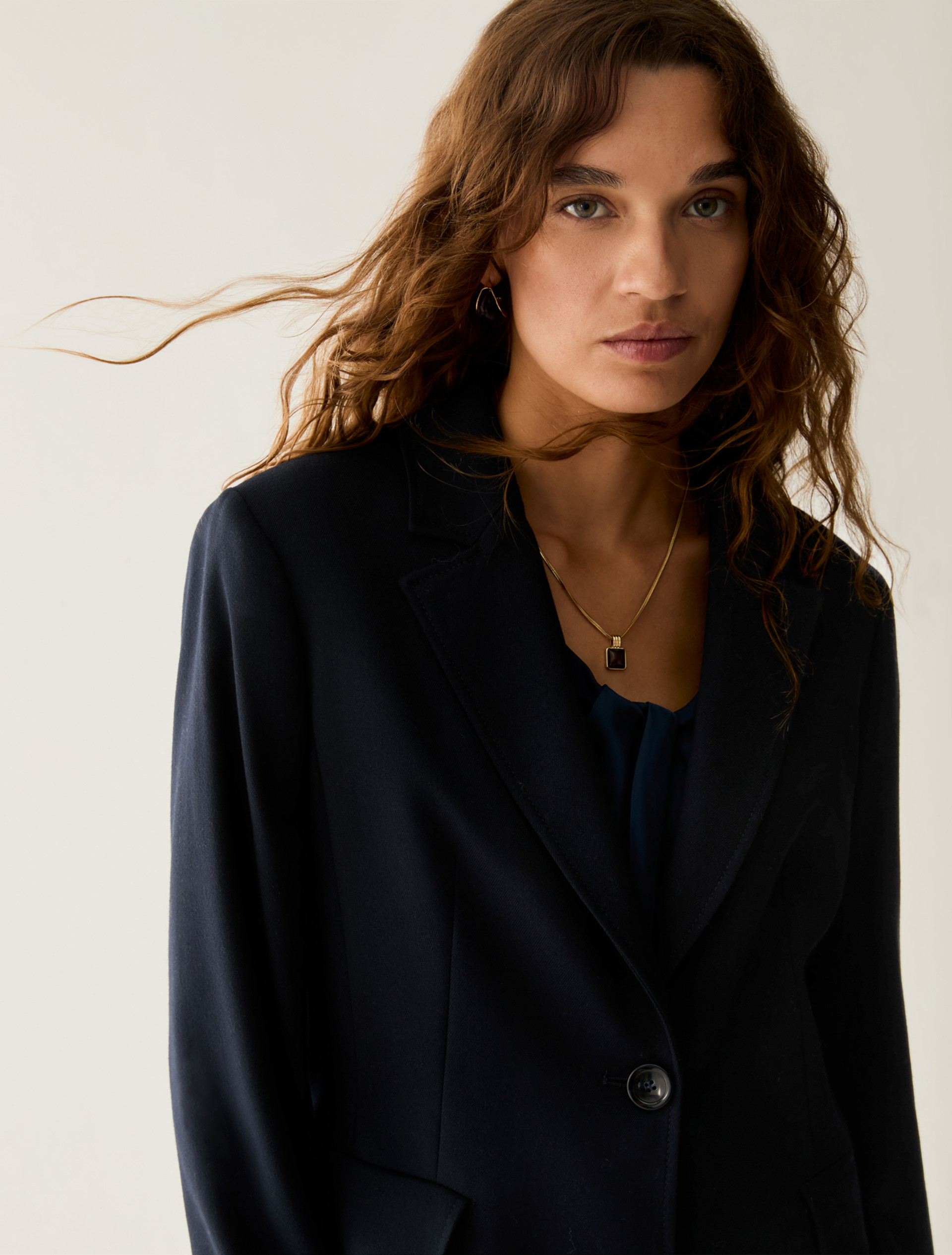 Single-breasted one-button blazer - NAVY - Pennyblack - 4