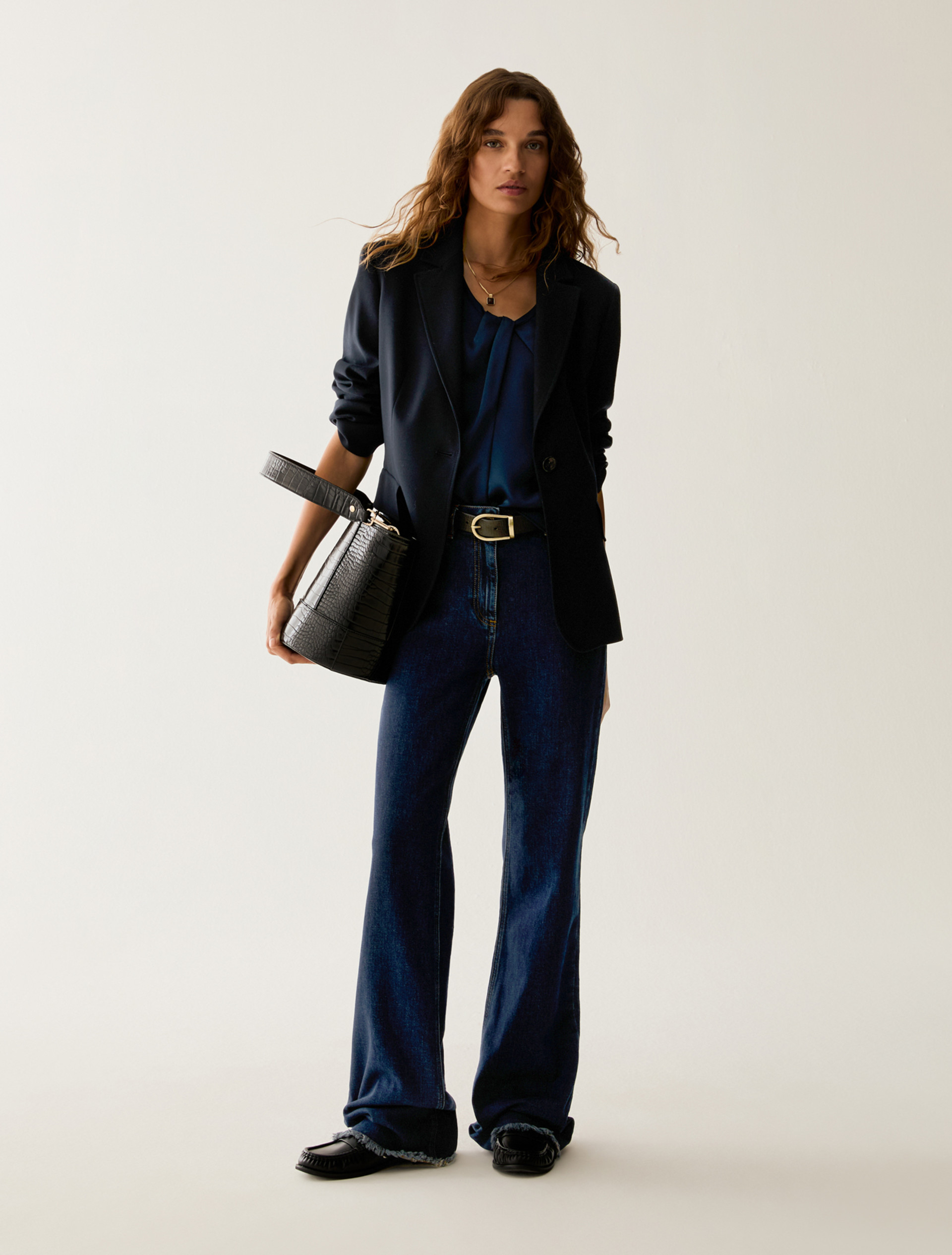 Single-breasted one-button blazer - NAVY - Pennyblack - 5