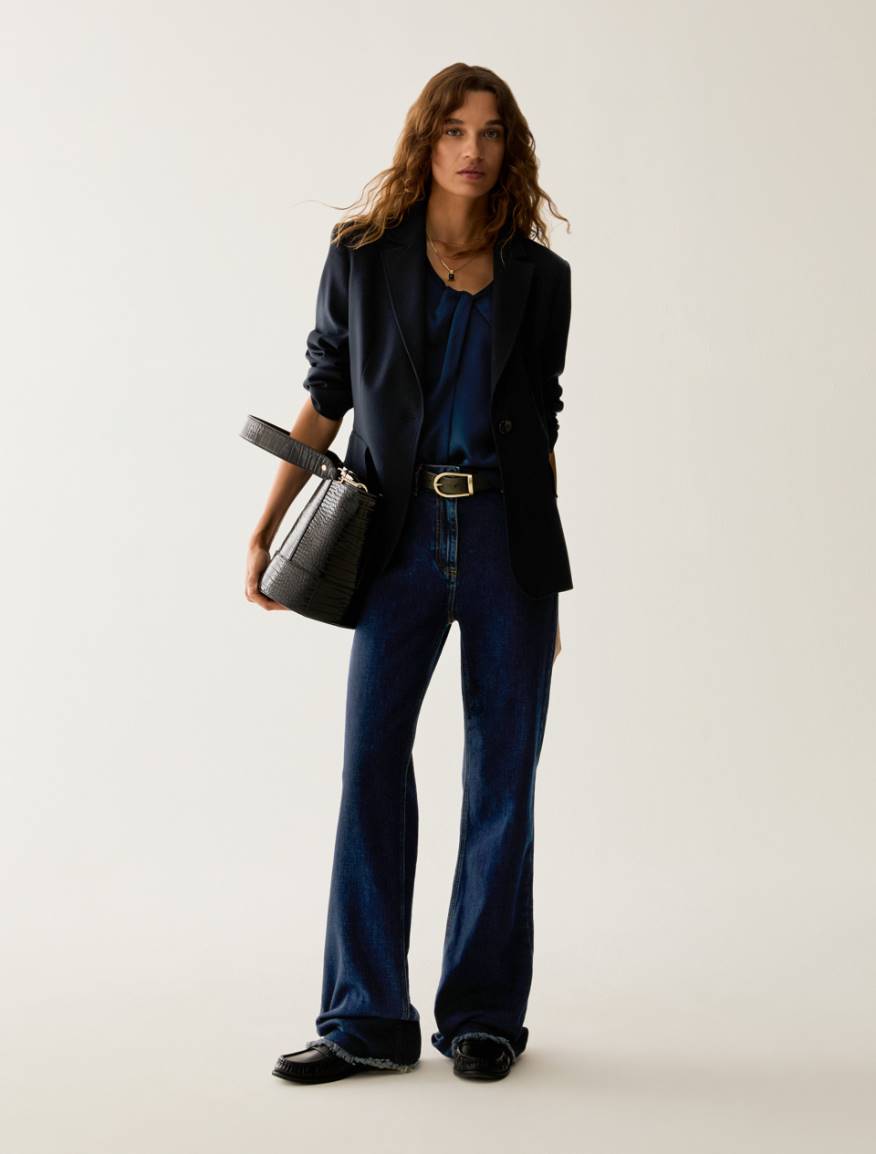 Single-breasted one-button blazer - NAVY - Pennyblack - 5