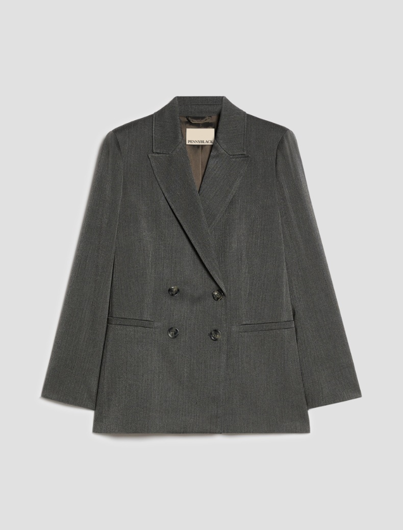 Relaxed Double-Breasted Blazer - Pennyblack - 2