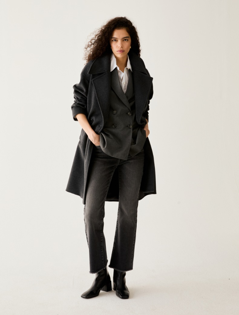 Relaxed Double-Breasted Blazer - Pennyblack - 5