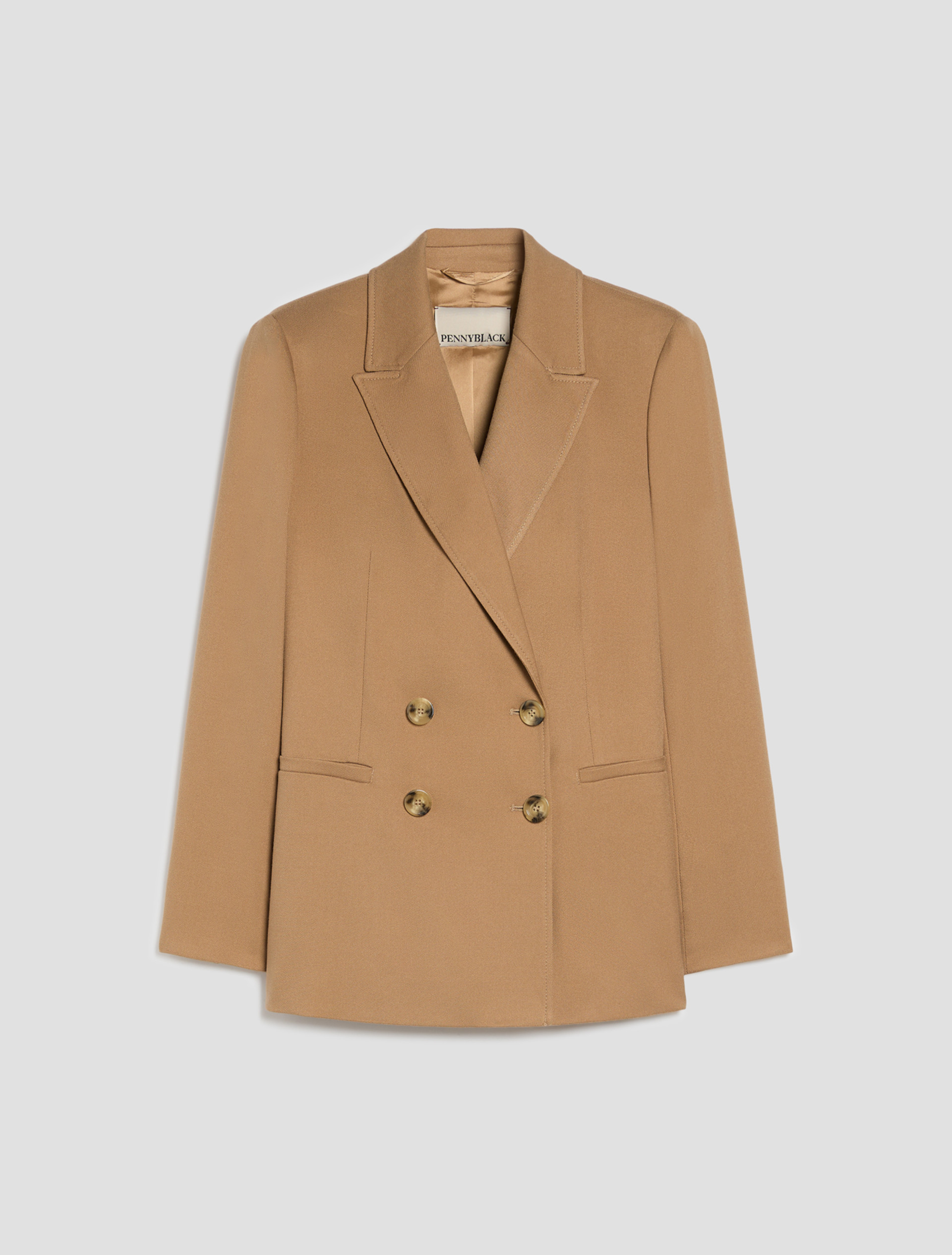 Relaxed Double-Breasted Blazer - CAMEL - Pennyblack - 2