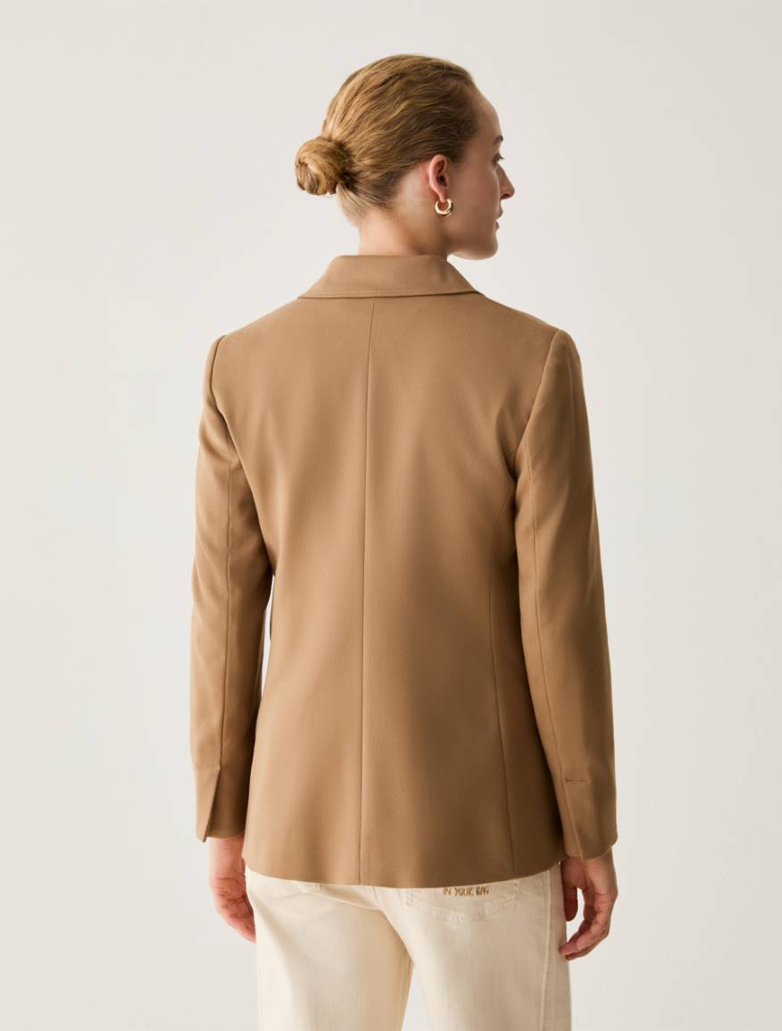 Relaxed Double-Breasted Blazer - CAMEL - Pennyblack - 3