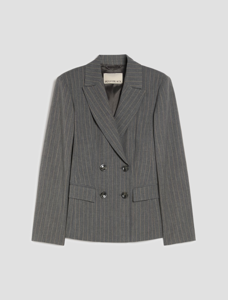 Pinstriped double-breasted blazer - Pennyblack