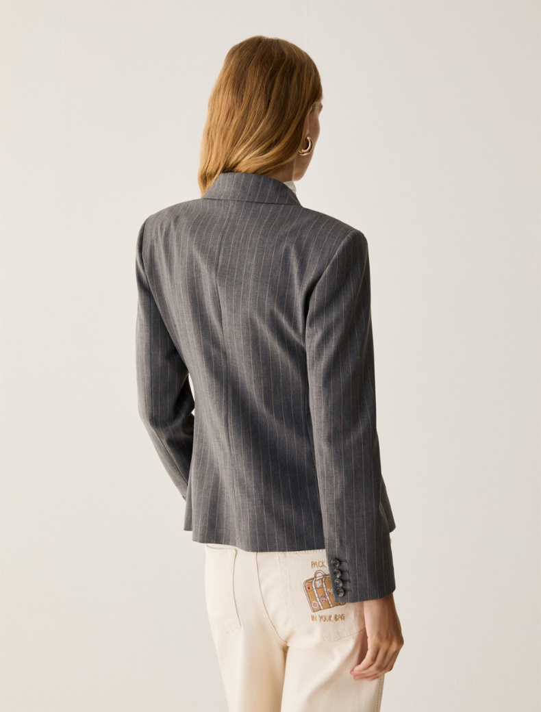 Pinstriped double-breasted blazer - Pennyblack - 3