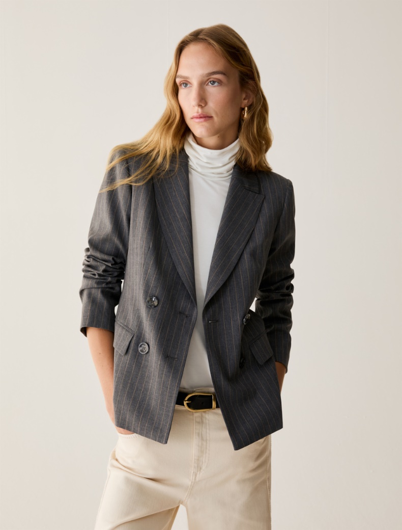 Pinstriped double-breasted blazer - Pennyblack