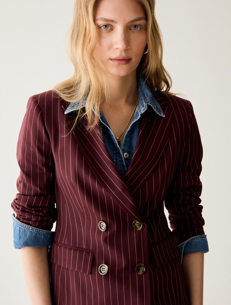 Pinstriped double-breasted blazer - Pennyblack - 4