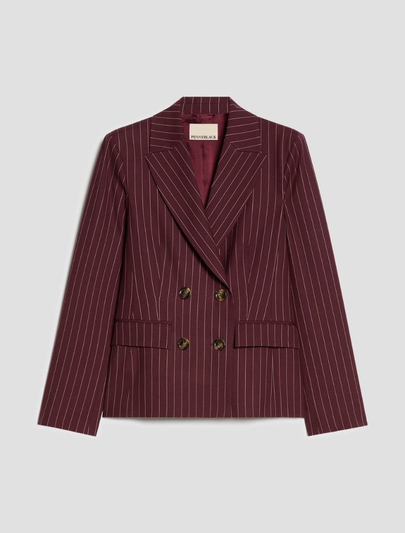 Pinstriped double-breasted blazer - Pennyblack - 7