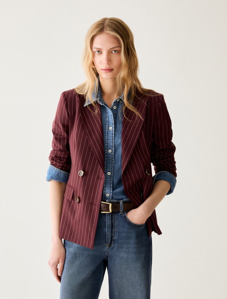 Pinstriped double-breasted blazer - Pennyblack