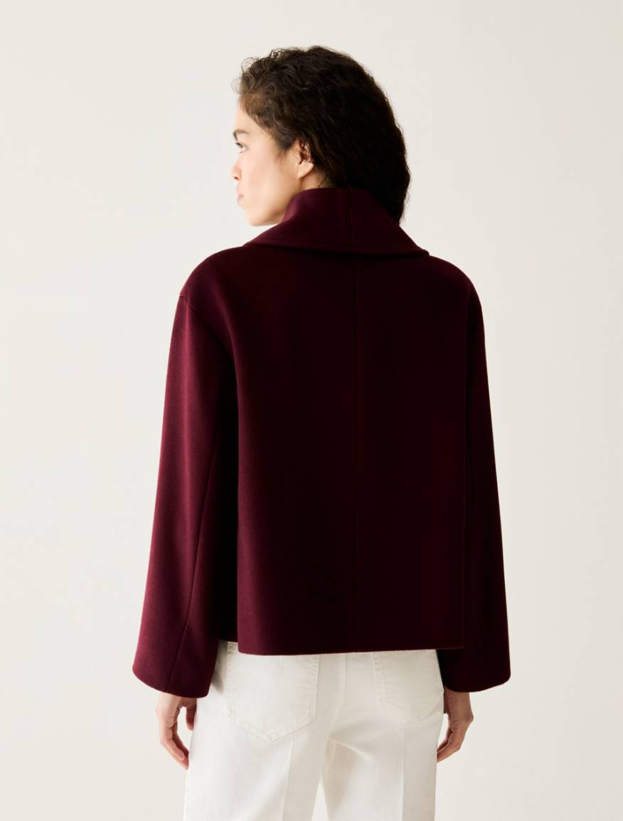 Pea coat in wool drap - BORDEAUX - Pennyblack - 3