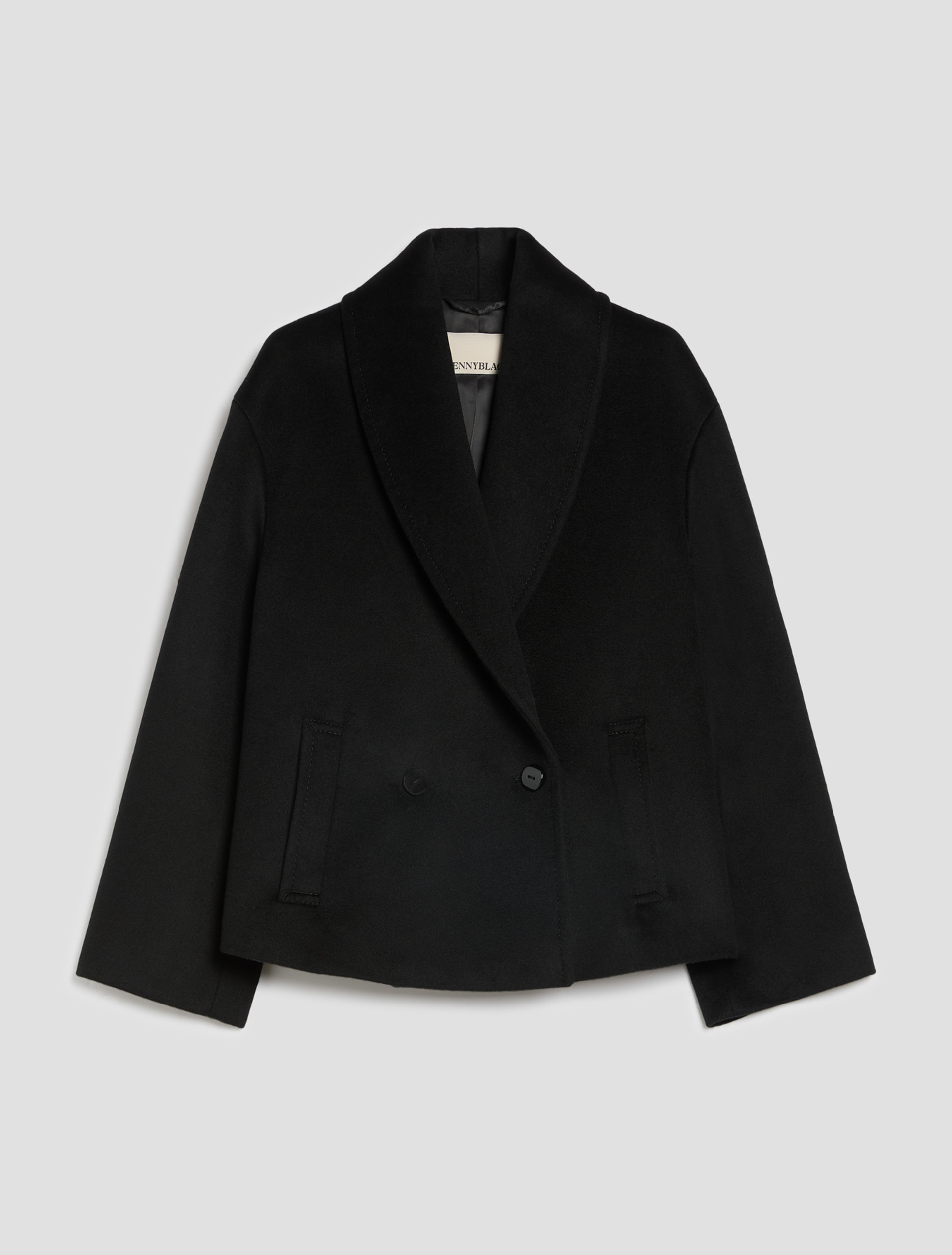Pea coat in wool drap - BLACK - Pennyblack - 2