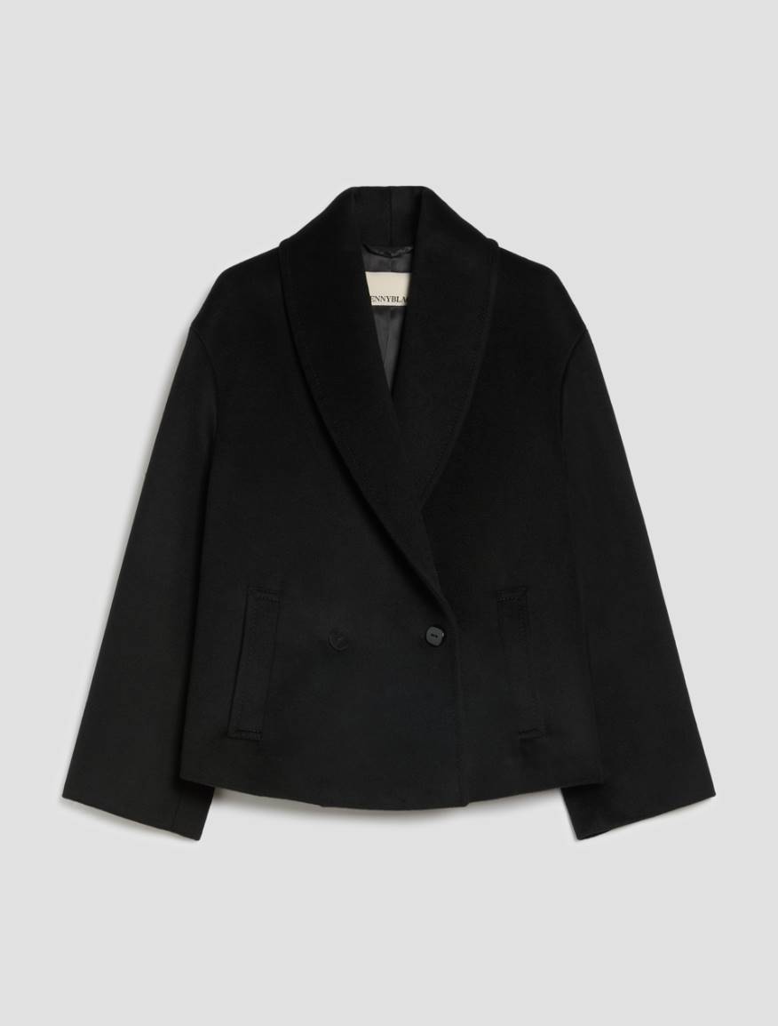 Pea coat in wool drap - BLACK - Pennyblack - 2