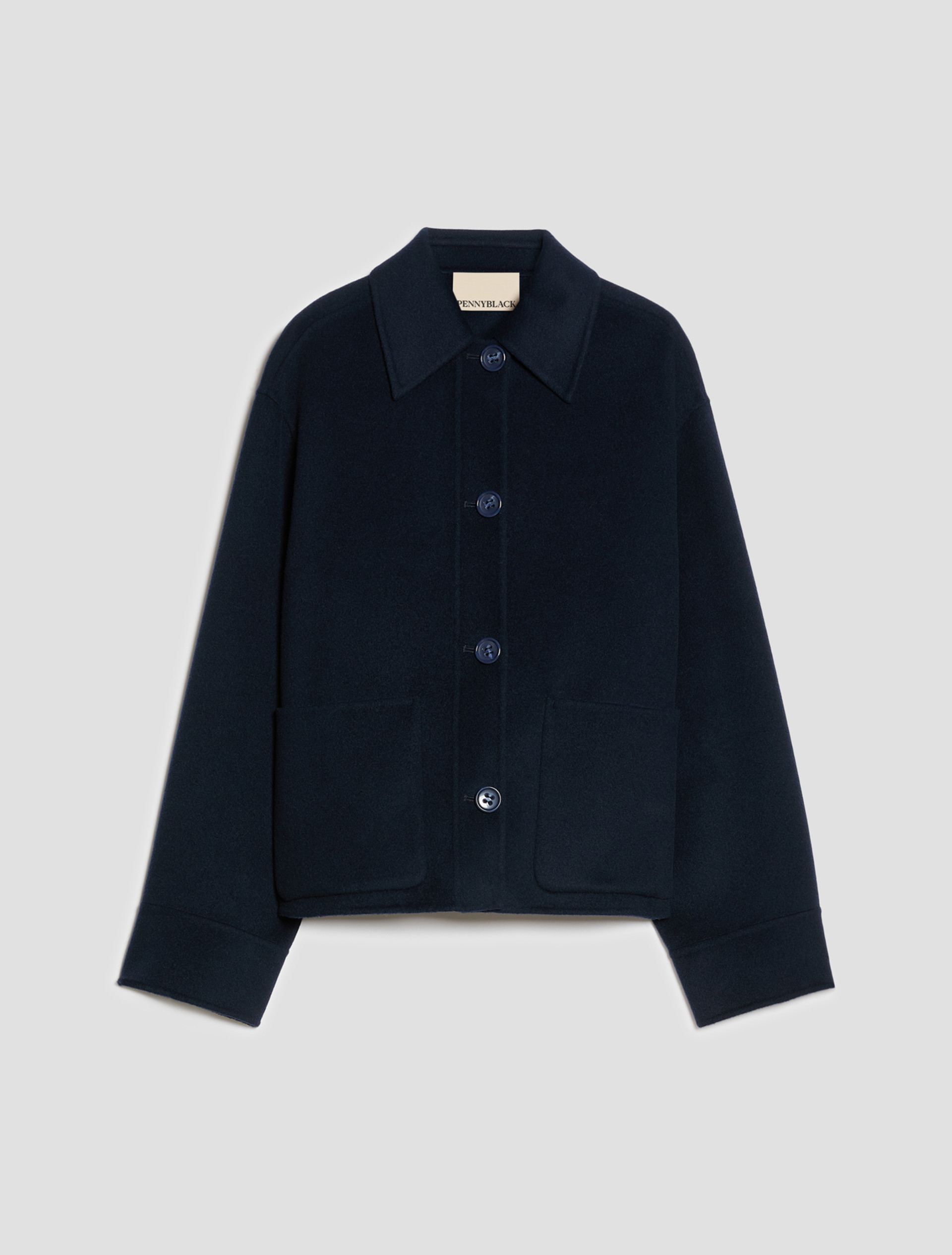 Double-sided wool-blend jacket - NAVY - Pennyblack - 2