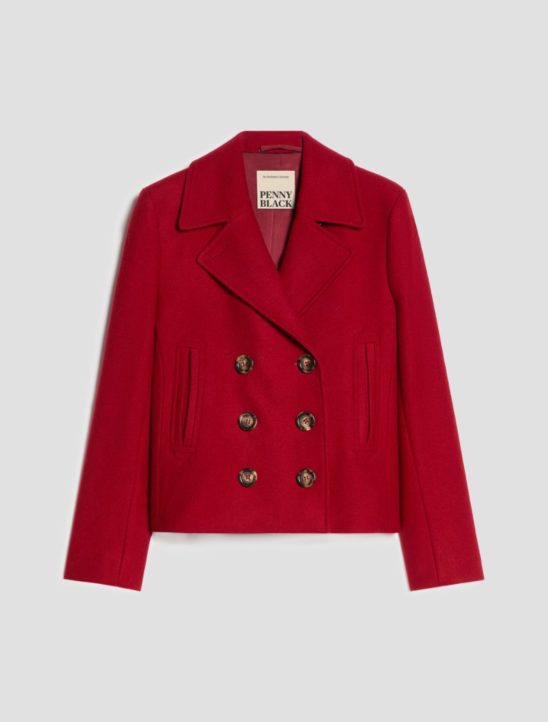 Slim-cut wool-blend pea coat - Pennyblack - 2