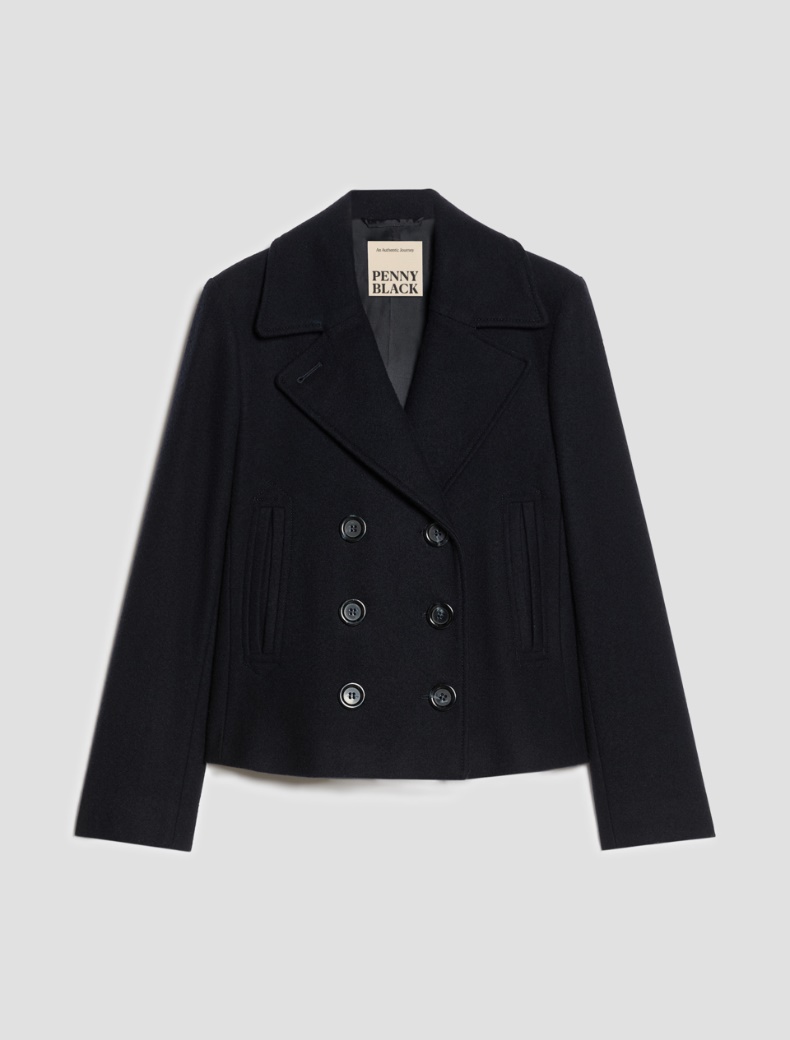 Slim-cut wool-blend pea coat - Pennyblack - 2
