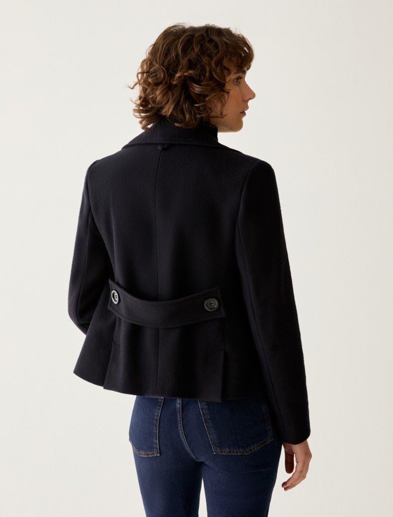 Slim-cut wool-blend pea coat - Pennyblack - 3