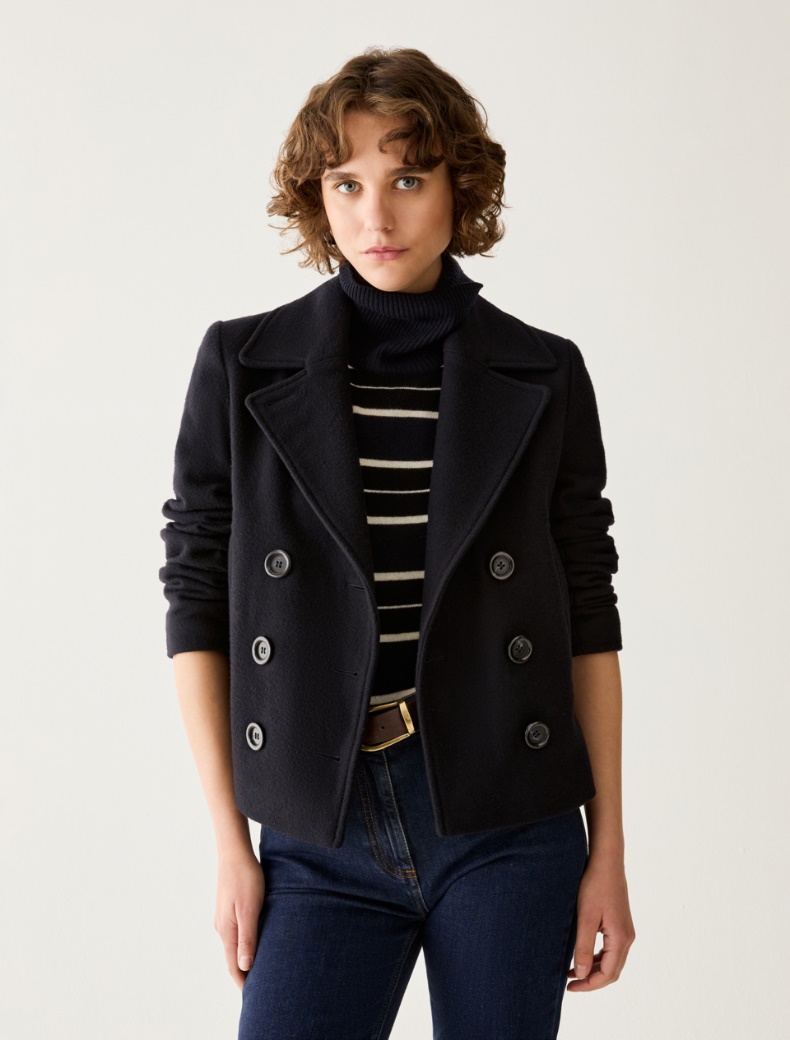 Slim-cut wool-blend pea coat - Pennyblack