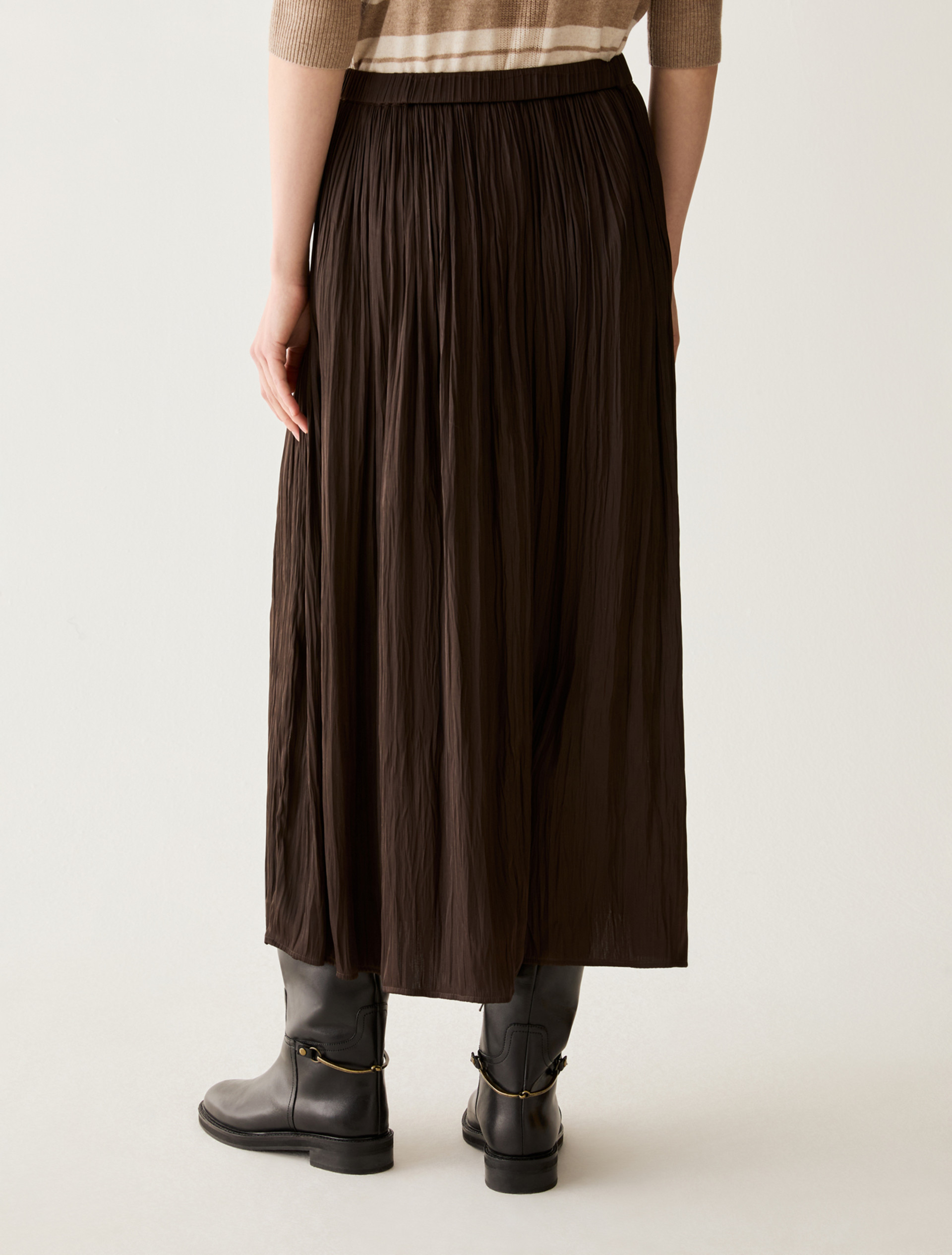 Crinkle satin midi skirt - CHOCOLATE - Pennyblack - 3