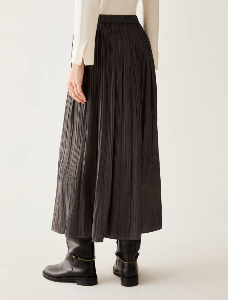 Crinkle satin midi skirt - PEWTER - Pennyblack - 3