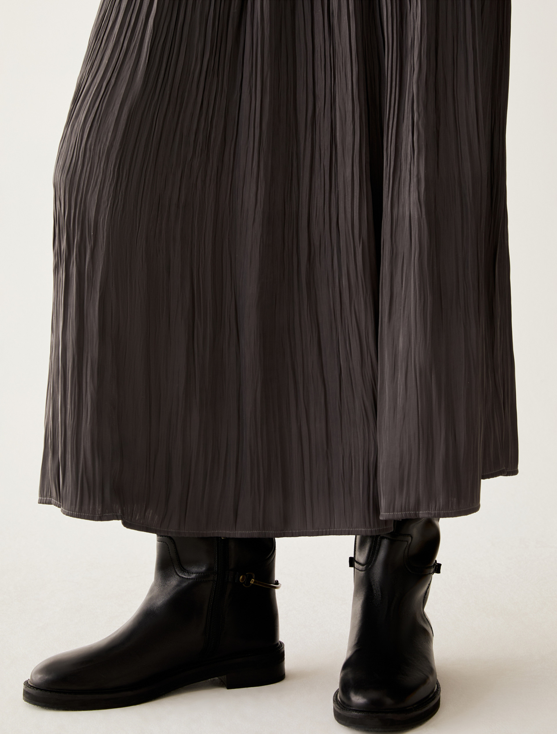 Crinkle satin midi skirt - PEWTER - Pennyblack - 4