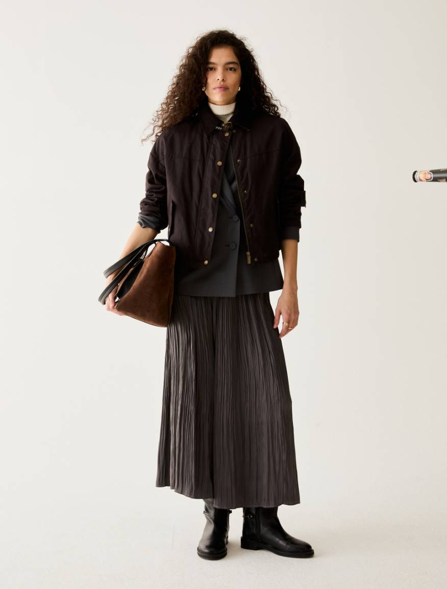 Crinkle satin midi skirt - PEWTER - Pennyblack - 5