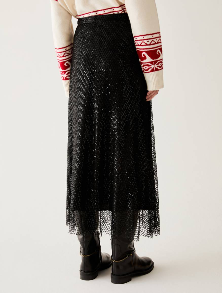 Sequinned mesh skirt - BLACK - Pennyblack - 3