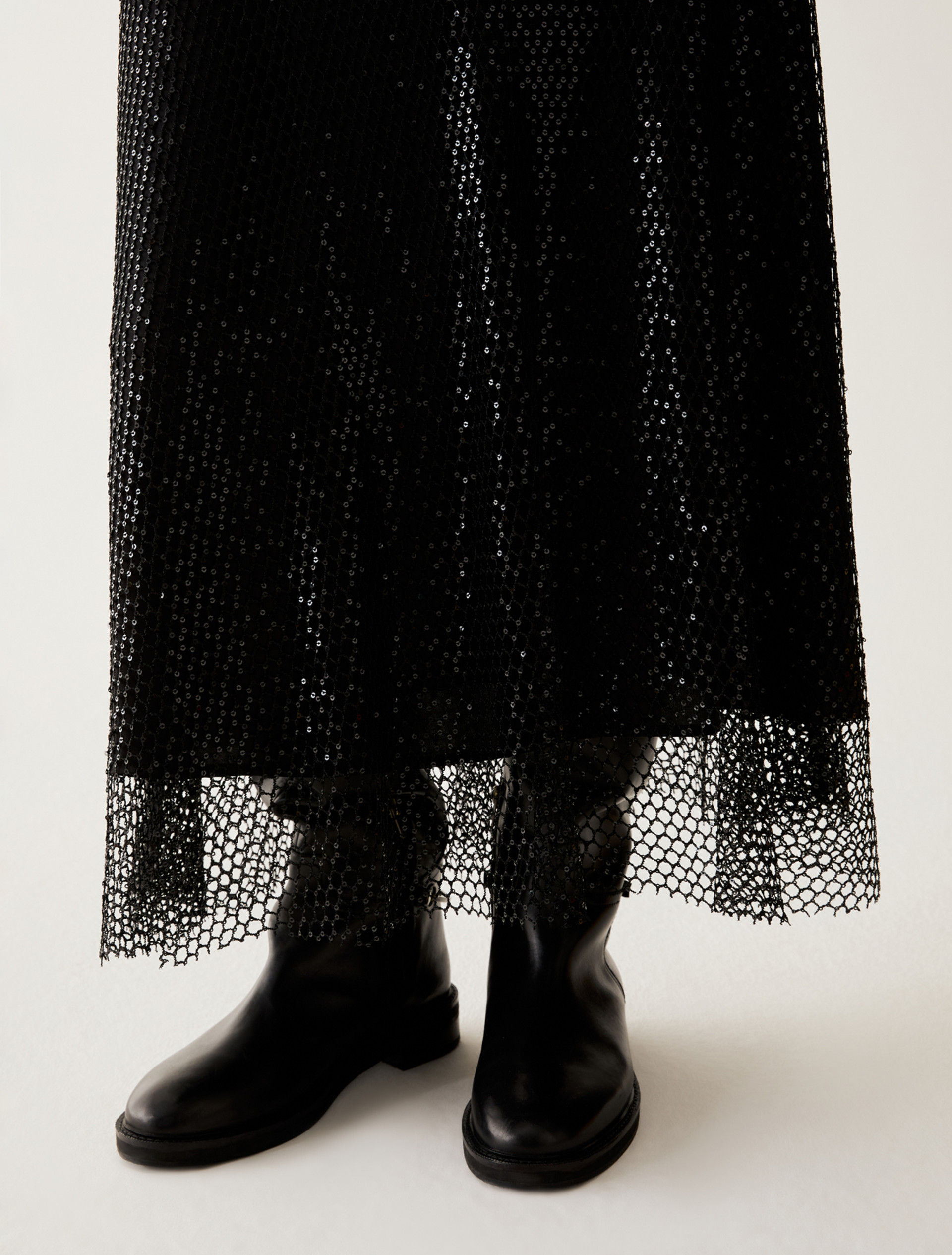 Sequinned mesh skirt - BLACK - Pennyblack - 4