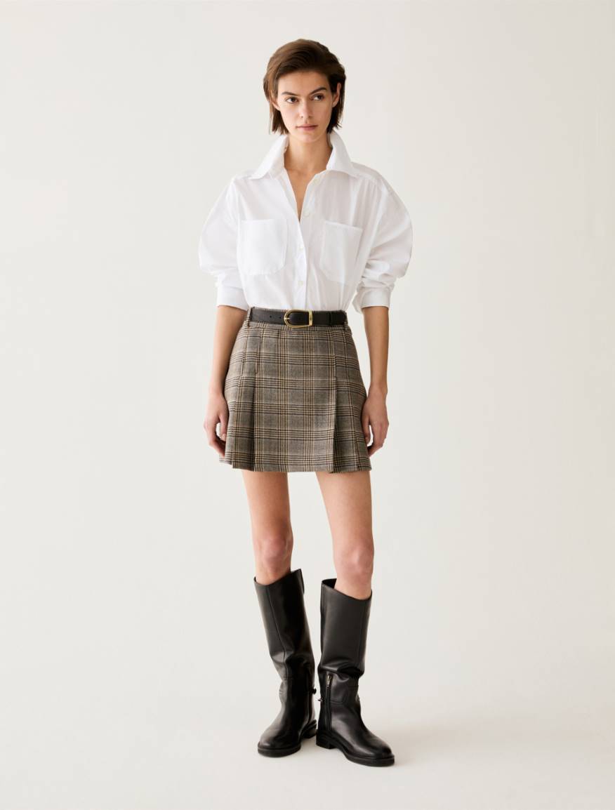 Pure wool miniskirt - SAND - Pennyblack
