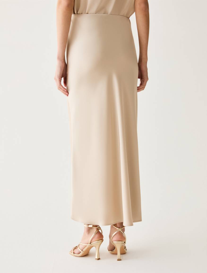 Draped satin skirt - ALMOND - Pennyblack - 3