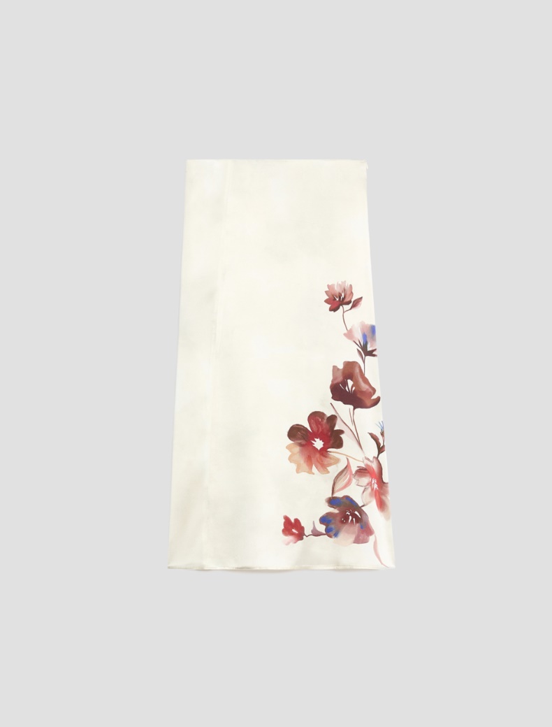Floral-print satin midi skirt - CARDINAL - pennyblack