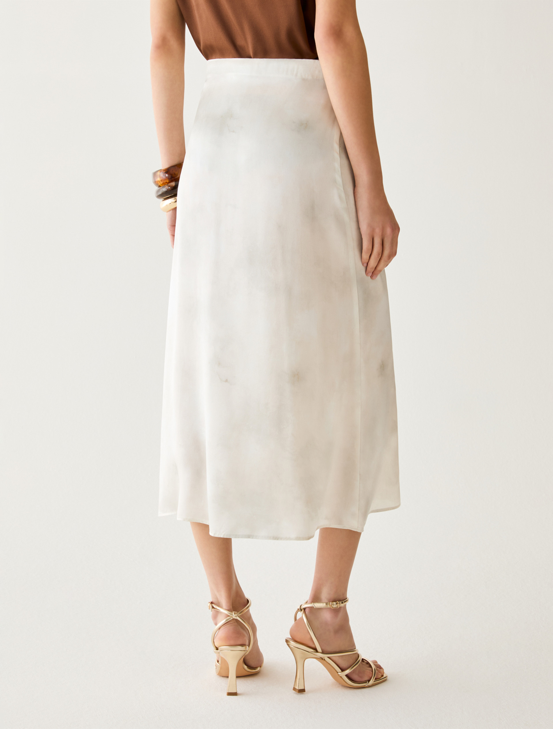 Floral-print satin midi skirt - CARDINAL - pennyblack