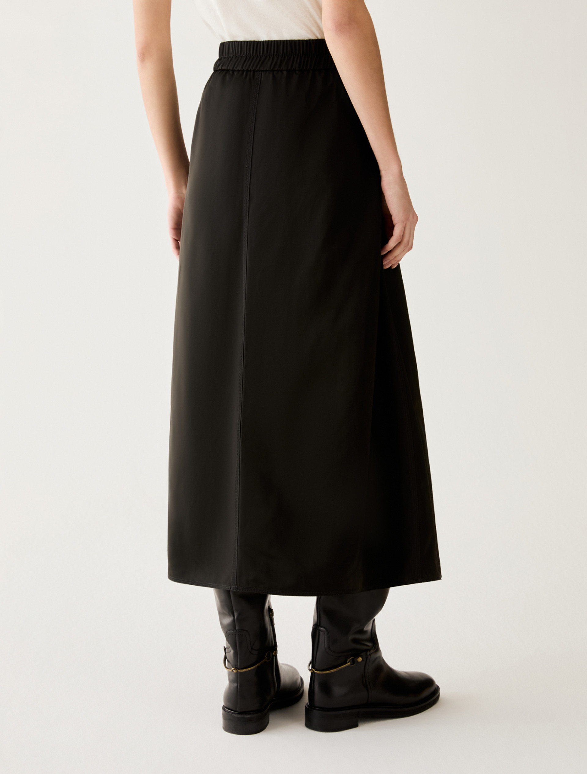 Technical gabardine midi skirt - BLACK - Pennyblack - 3