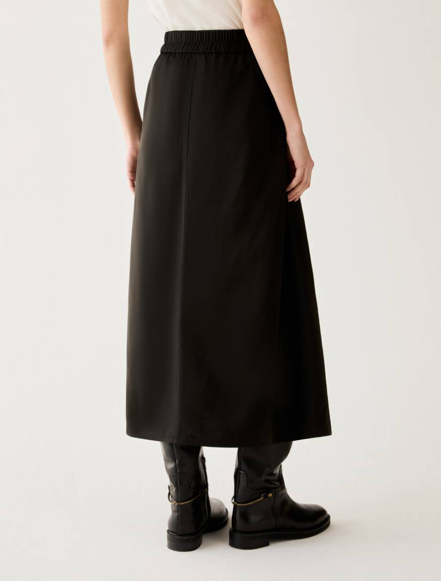 Technical gabardine midi skirt - BLACK - Pennyblack - 3