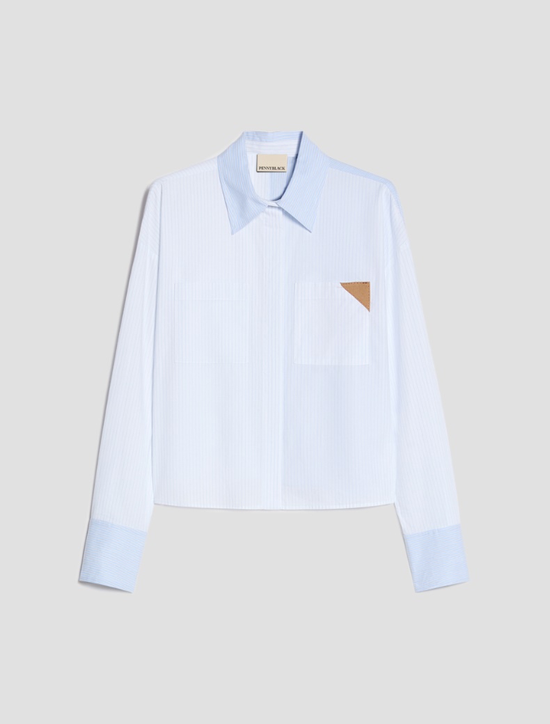 Mixed-stripe boxy-cut shirt - Pennyblack - 7