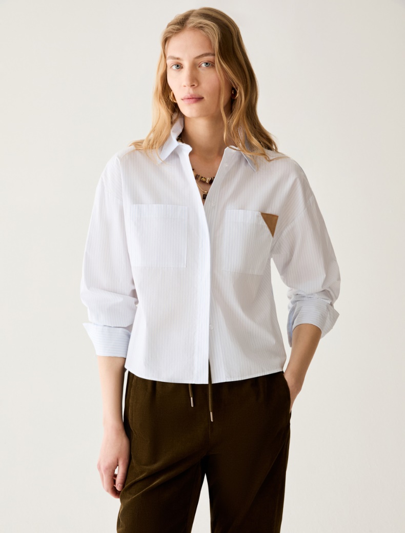 Mixed-stripe boxy-cut shirt - Pennyblack