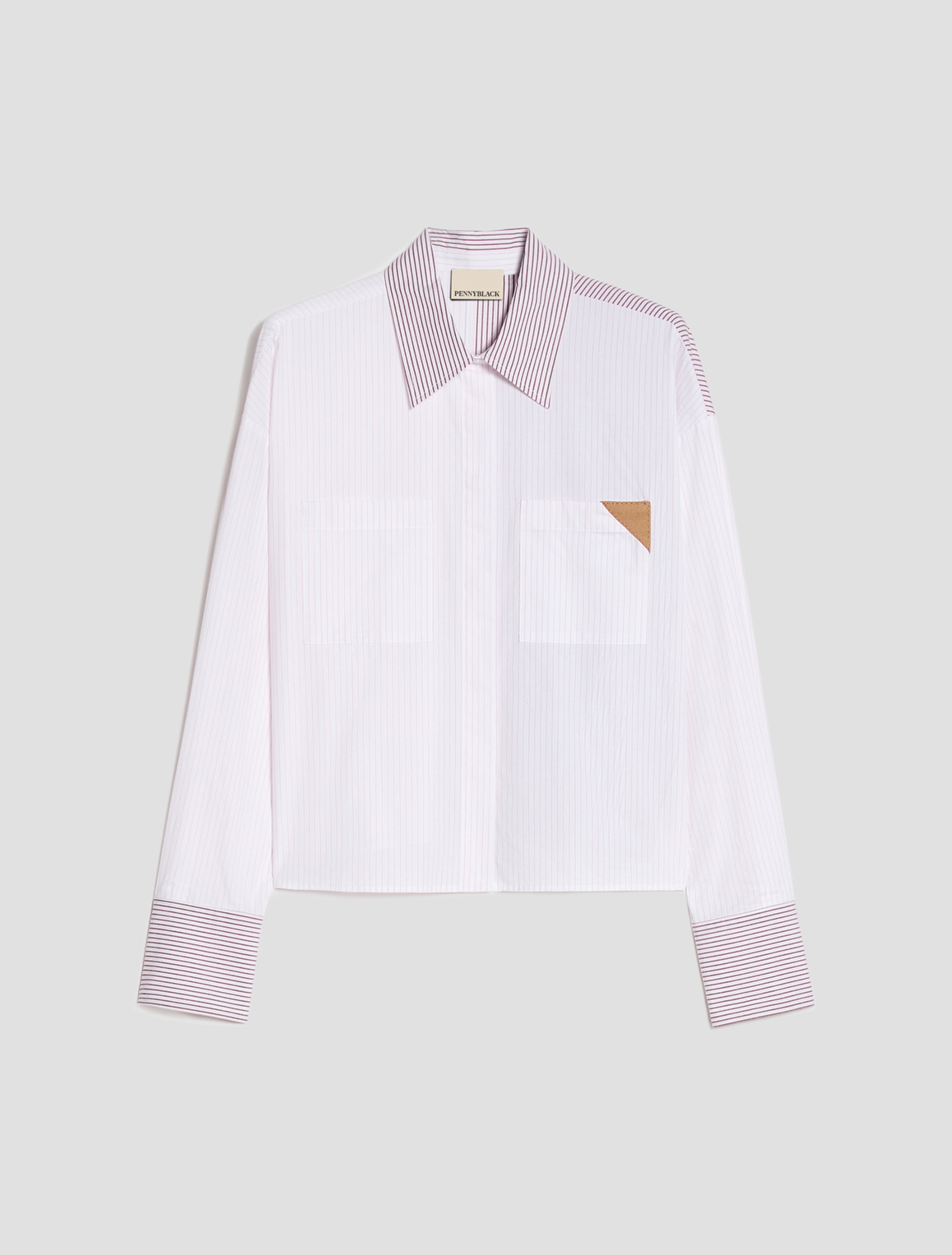 Camicia boxy fit a mix di righe - ROSA - Pennyblack - 2