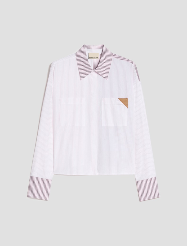 Mixed-stripe boxy-cut shirt - Pennyblack - 7