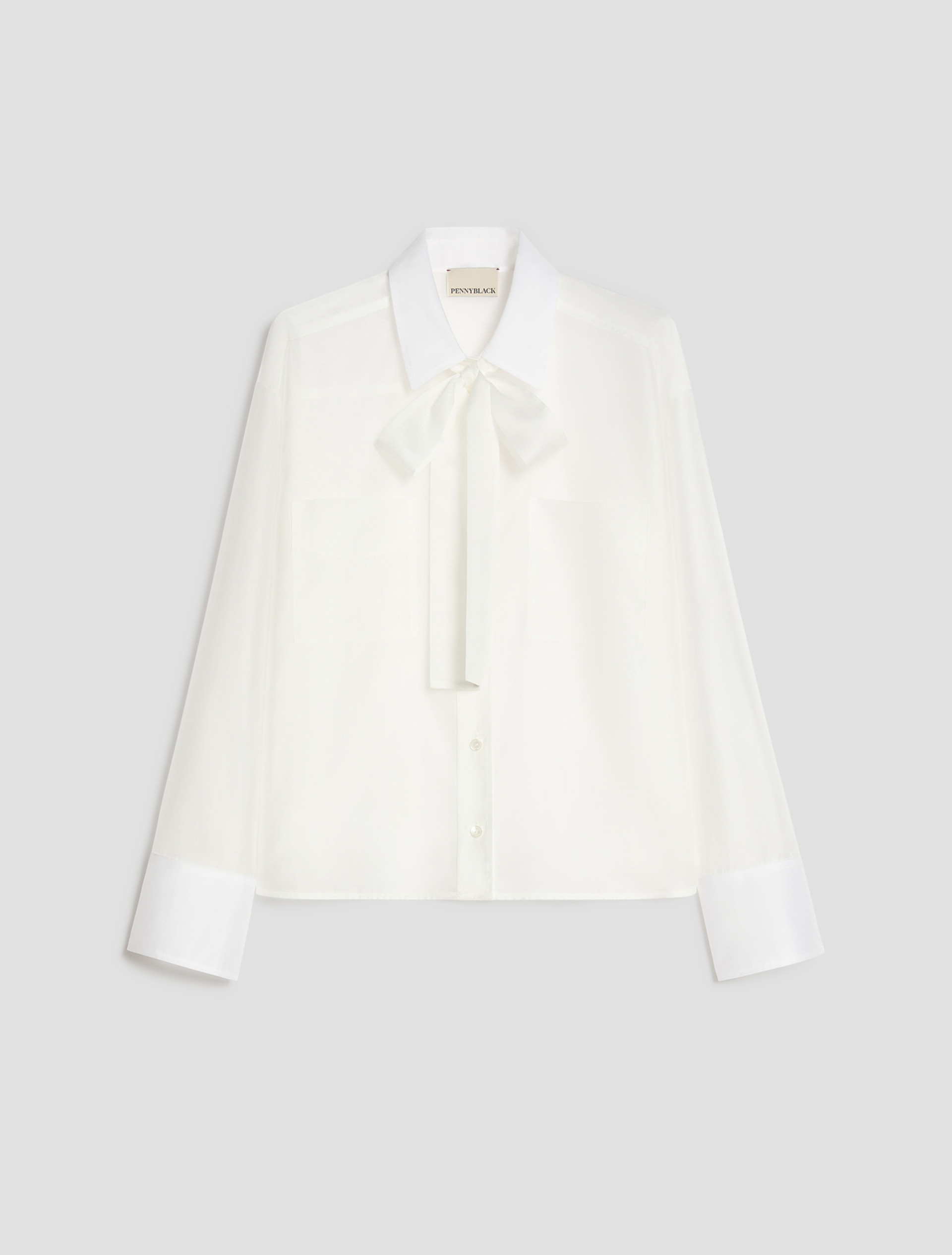 Boxy-cut organza shirt - WHITE - Pennyblack - 2