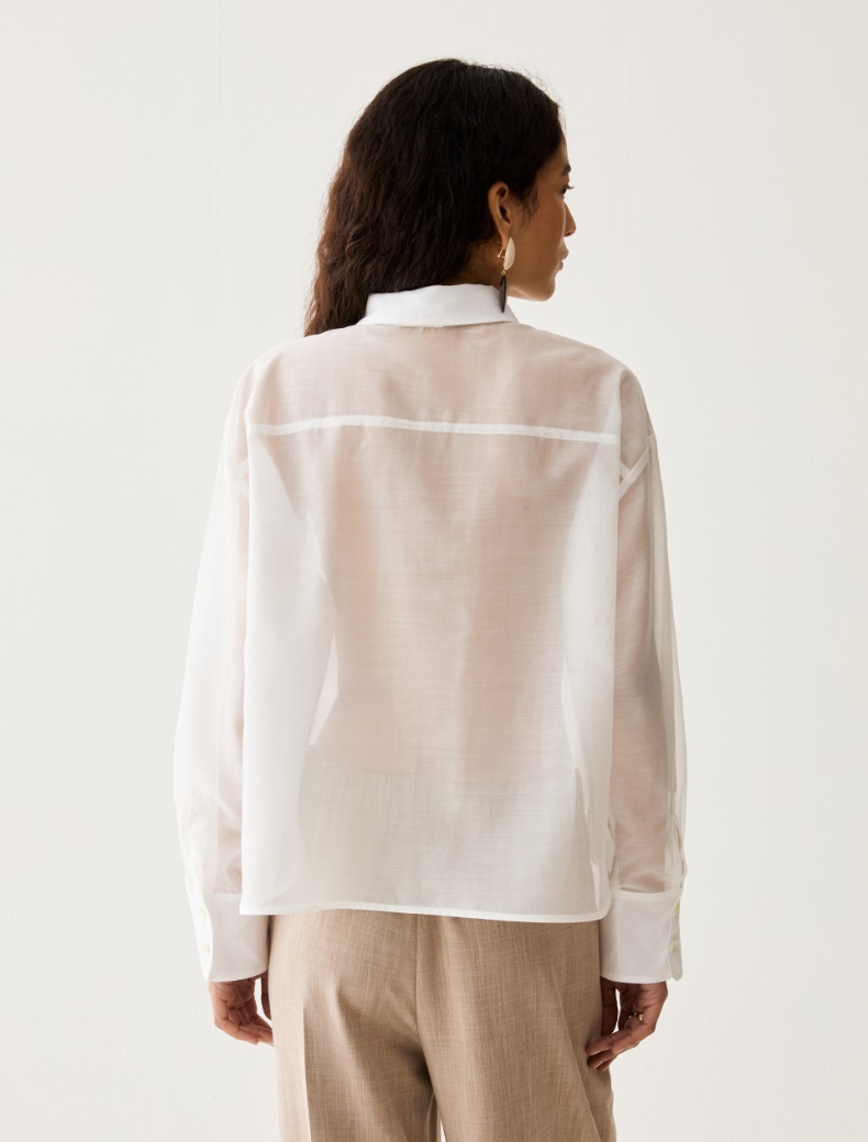 Boxy-cut organza shirt - Pennyblack - 3
