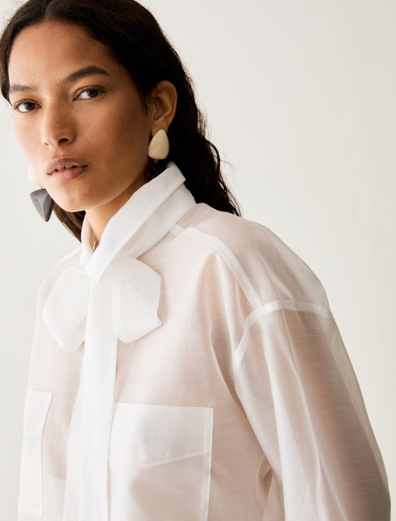 Boxy-cut organza shirt - Pennyblack - 4