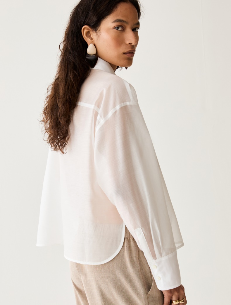 Boxy-cut organza shirt - Pennyblack - 5