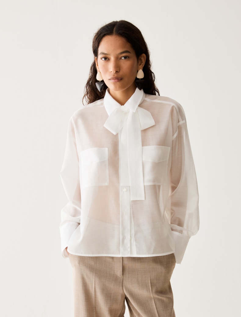 Boxy-cut organza shirt - Pennyblack - 7