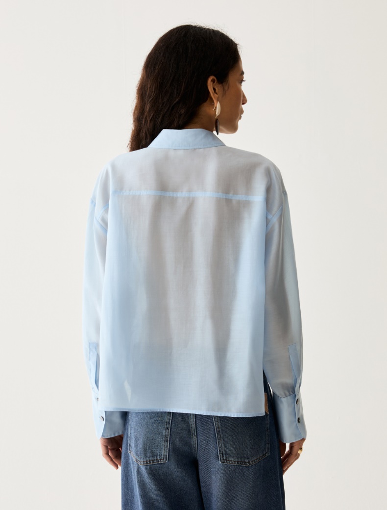 Boxy-cut organza shirt - Pennyblack - 3