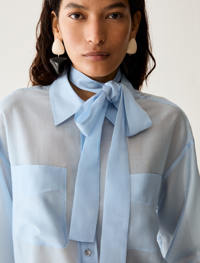 Boxy-cut organza shirt - Pennyblack - 4