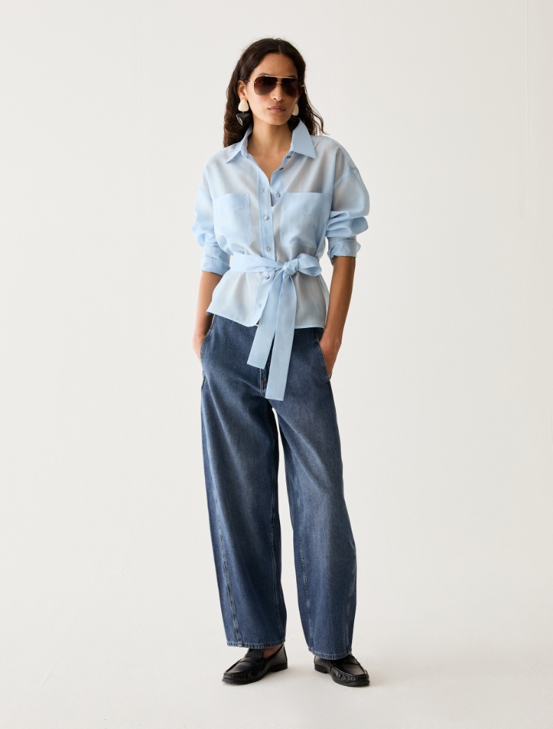 Boxy-cut organza shirt - Pennyblack - 5